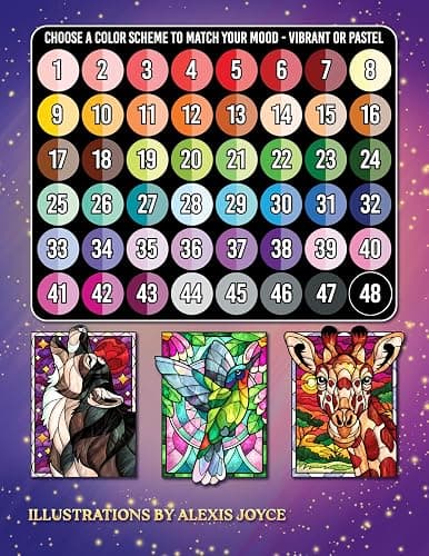 Color by Number Animals: Adult Coloring Book with Cats, Dogs, Birds, Butterflies, Horses, Sloths, and Many More for Stress Relief and Relaxation thumbnail 2