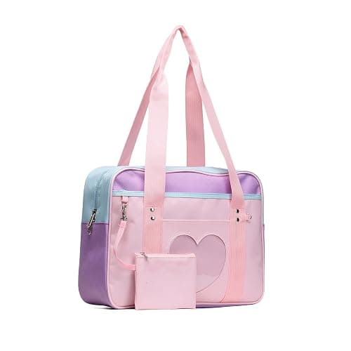 STEAMEDBUN Kawaii Ita Bag Japanese School Bag Cute Tote Bag Large Shoulder Anime Heart Purse - Image 1