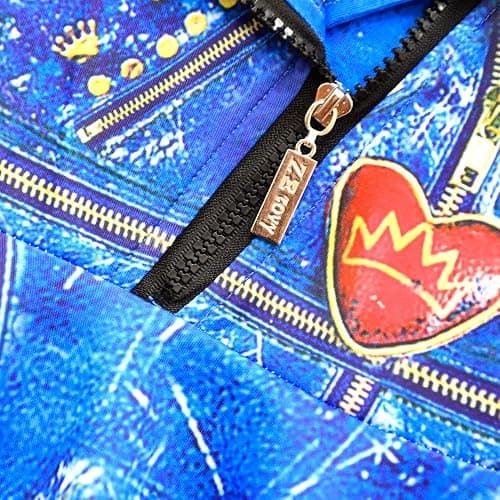 Naeviwth Rise of Red Costume Kids Girls Zipper Jacket and Pants Costumes Child Size 4-14Y - 10-11 Years - Blue Costume With Wig thumbnail 5