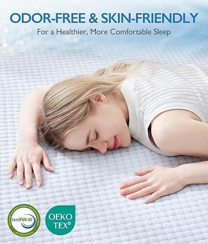 SINWEEK 3 Inch Twin Cooling Memory Foam Mattress Topper for Pressure Relief, Thick Bed Mattress Pad with Cooling Soft Cover and Adjustable Straps, CertiPUR-US Certified - Twin - 3 inch thumbnail 6