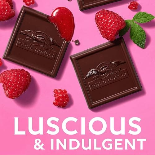 GHIRARDELLI Dark Chocolate Raspberry SQUARES, 5.32 oz Bag Premium Individually Wrapped Chocolate Candy Rich Dark Chocolate with Raspberry Filling thumbnail 4