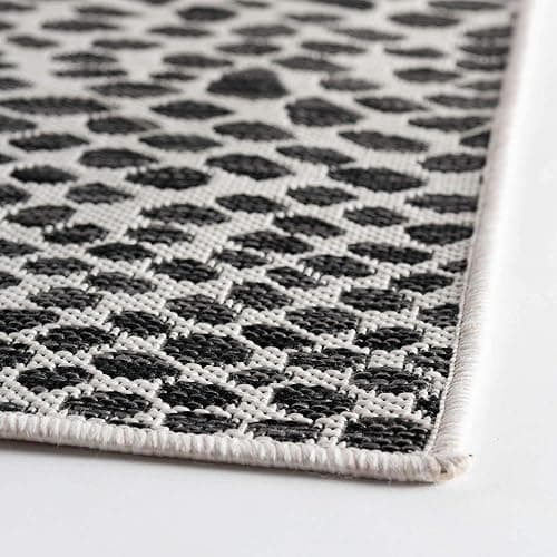 Unique Loom Outdoor Collection Area Rug - Cape Town (7' 10' x 10' Rectangle, Black/ Ivory) thumbnail 7
