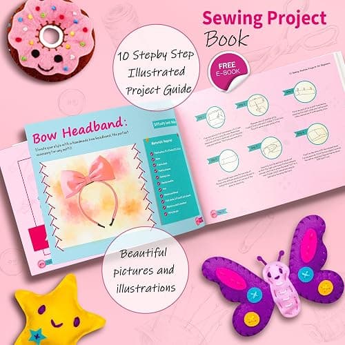 Mini Sewing Machine for Beginners-Maquina de Coser, Easy Automatic Sewing Machine with Extension Table, Household Electric Portable Sewing Tool with Sewing Kit, Small, for All Age, Kids or Adults thumbnail 9
