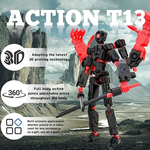 T13 Assembly Completed Action Figure, T13 Multi-Jointed Movable Robot Action Figure Set,Collectors Desktop Decorations for Game Lovers Toys thumbnail 4