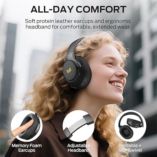 Monster Persona 5th Hybrid Active Noise Cancelling Headphones, Wireless Over-Ear Headphones with Deep Bass Sound, Bluetooth 6.0, 70H Playtime, Foldable Comfort Headphone for Travel/Work/Home thumbnail 5