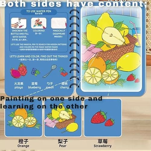 NYXTOB 8pcs Magic Water Book, Magic Water Painting Book, Paint with Water Books for Toddlers 1-3, 8 Painting Themes thumbnail 3