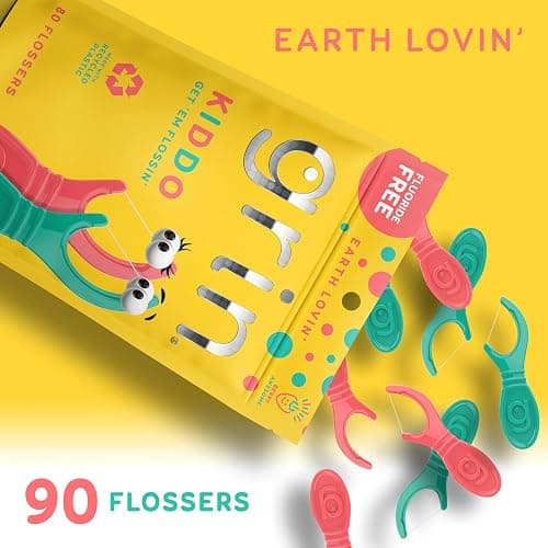 GRIN Kiddo Flossers, Berry Awesome Flavor, Recycled Plastic, Jumbo Grip, Get Your KIDDOS Flossin’ Early, Larger Floss Head, Child Safe! 80 Count, Floss Picks, Dental Flossers thumbnail 3