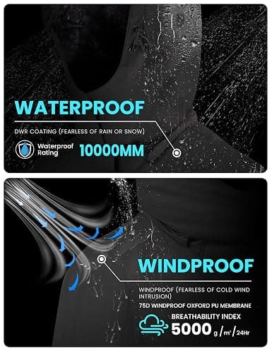 WULFUL Men's Waterproof Ski Jacket Warm Winter Coats Windproof Winter Jackets for Men Fleece Lined Windbreaker with Hood thumbnail 4