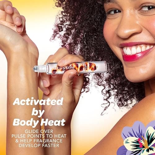 Blossom Roll on Perfume for Women Alcohol Free Gourmand Rollerball, 0.20oz | Infused with Real Flowers, Made in USA, (Pumpkin, Vanilla, Cinnamon) Pumpkin Spice Latte, Rolla on, Oil, Natural, Teen thumbnail 5