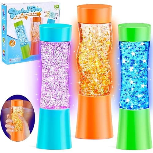 Subao 3 Pack Light Up Sensory Tubes Anxiety Relief Items,Fidget Toys for Kids & Adults,Sensory Toys for Kids with Autism Calm Down Corner Supplies,Preschool & Kindergarten Classroom Must Haves - Image 1