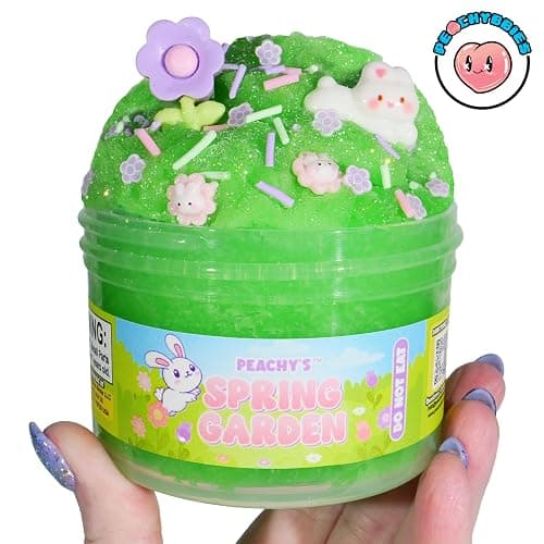 Peachybbies Spring Garden Cloud Slime - Made in USA Premium, 100% Authentic, 7 oz., Scented for Kids, ASMR, Axolotl Gifts, Slime Charms, Fidget Toys thumbnail 6