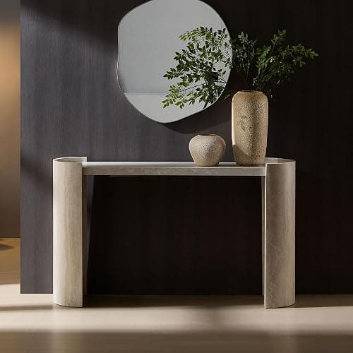 KEVINSPACE 53.15" Console Table SofaTable Narrow EntrywayTable, Wood EntryTable Mid-Century HallwayTable MDF Modern Accent Furniture Behind CouchTable for Living Room, Bedroom - 53.15" Marble thumbnail 3