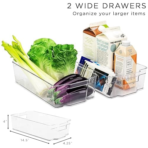 Sorbus Fridge Bins and Freezer Bins Refrigerator Organizer Stackable Food Storage Containers BPA-Free Drawer Organizers for Refrigerator Freezer and Pantry thumbnail 5