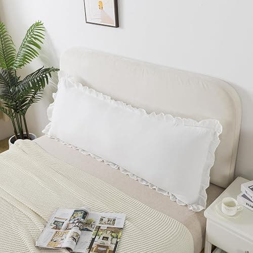 H HOUSEHOLD Body Size Pillow Cases Set of 1 - Ruffled Chic Boho Pillowcase 1 Pack, Super Soft and Cozy Pillow Case Covers with Envelop Closure, 20x54 Inches thumbnail 2