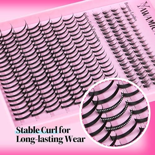 Yawamica Bottom Lashes and Spikes DIY Eyelash Extension Wispy Individual Lash Spikes 11-21mm and 5-7mm Bottom Lash Clusters 240pcs Cluster Lashes Waterproof Eyelash Clusters DIY Entire Spike Lash Look thumbnail 7