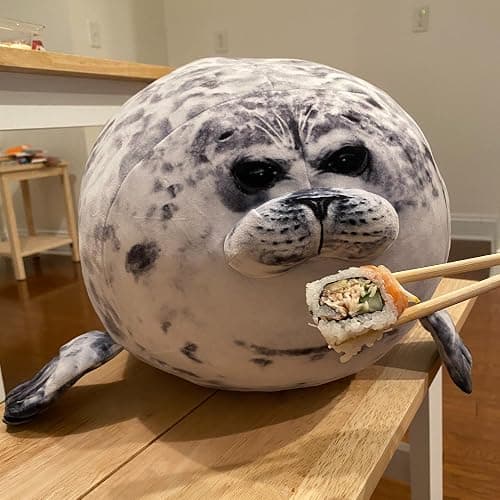 Pineapple Plush Seal Pillow, Giant Stuffed Animal Plushie, Stuffed Seal Plushy Squish Plush Toys, Jumbo Cute Plushies Large Stuffed Animals for Girls, Boys, Kids (23.6 inch) thumbnail 2