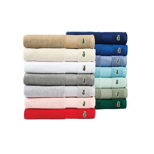 Lacoste Heritage 100% Supima Cotton Bath Sheet, White, 35" x 70" – Highly Absorbent & Quick Drying, Premium Super Soft Bath Towel, Bathroom Essential, Gift for All Occasions, Machine Washable thumbnail 7