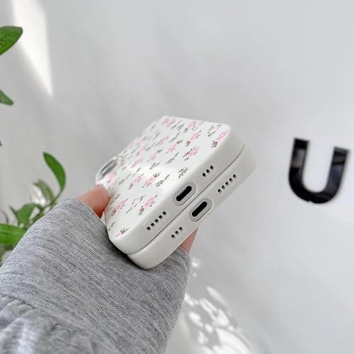 QLTYPRI for iPhone 16 Case, Cute Pink Floral Flower Pattern Aesthetic Phone Case, Raised Camera Protection Soft Slim TPU Shockproof Protective Phone Cover for Girls Women - Floral thumbnail 4