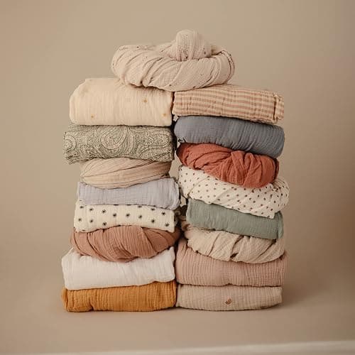 mushie Extra Soft Muslin Fitted Crib Sheet | 192 Thread Count | 28"x 52" (Natural Stripe) thumbnail 8
