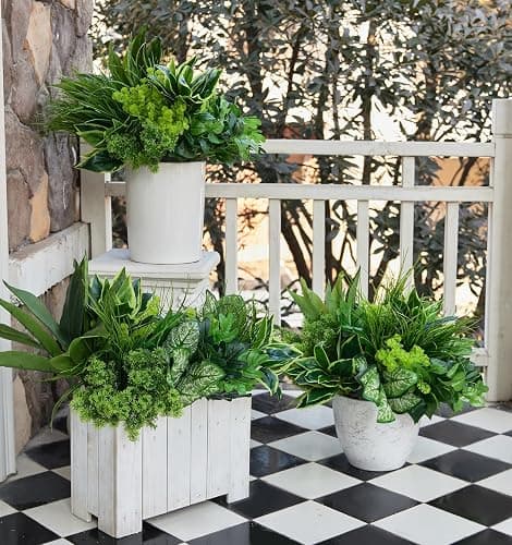 Clycaloor 18Pcs Outdoor Artificial Boxwood UV Resistant Fake Stems Plants, Faux Plastic Greenery for Indoor Outside Hanging Plants Garden Porch Window Box Home Wedding Farmhouse Décor thumbnail 4