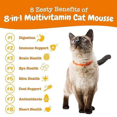 Zesty Paws 8-in-1 Multivitamin Cat Vitamins & Supplements Mousse - Cat Vitamins for Indoor Cats - Healthy Treat Squeeze Up for Gut, Immune, Heart, Skin & Coat Support - Chicken 14ct thumbnail 2
