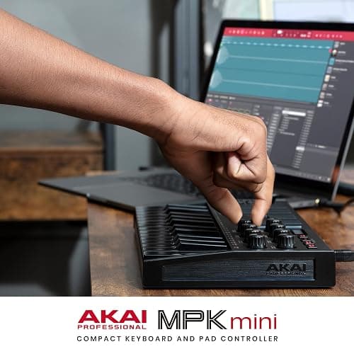 Akai Professional MPK Mini MK3-25 Keys USB MIDI Keyboard Controller with 8 Backlit Drum Pads, 8 Buttons, Music Production Software and Native Instruments Sound Package (NKS Integration), Black thumbnail 10