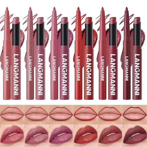 Jolilab 12Pcs Lip Set: 6 Colors Lip Liner+6 Colors Lipstick,Matte/Creamy,Smooth Creamy Texture,Long-Lasting,Bold/Nude Shades for Daily/Party, Vegan,Gift for Makeup Lovers.(Rich - Color Set B) - Image 1