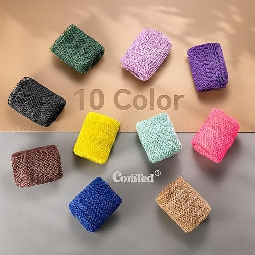 CORATED African Net Sponge Authentic, Shower Loofah Exfoliating Bath Sponge, Body Scrubber for Women and Men Daily Use Body Care, Travel Portable Bath Accessories Spa Gifts thumbnail 9