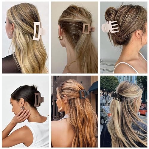 SMKSL 3 Styles Hair Clips for Women Small Medium Big Claw Clips for Thin Thick Hair 12 Pcs Hair Claw Clips Hair Clips Combination Hair Accessories for Women (Brown) thumbnail 6