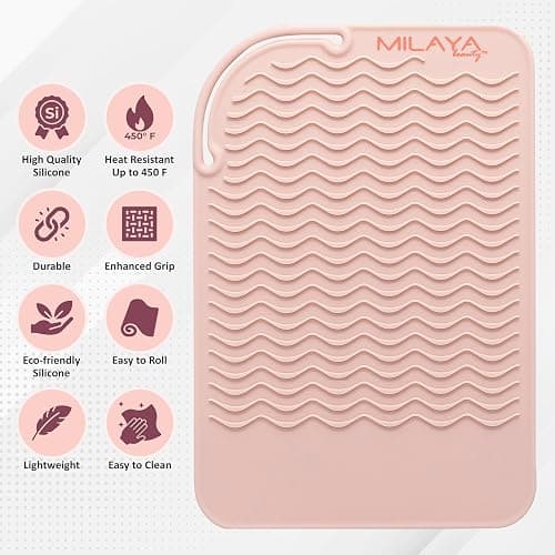 Heat Resistant Mat - Curling Iron Holder - Straightener pad - Flat Iron Holder - Silicone Mat for Hair Tools - Hot Tool Mat - Salon Tools - Hot Iron Holster - Vanity Mat - Vanity Accessories for Women thumbnail 5