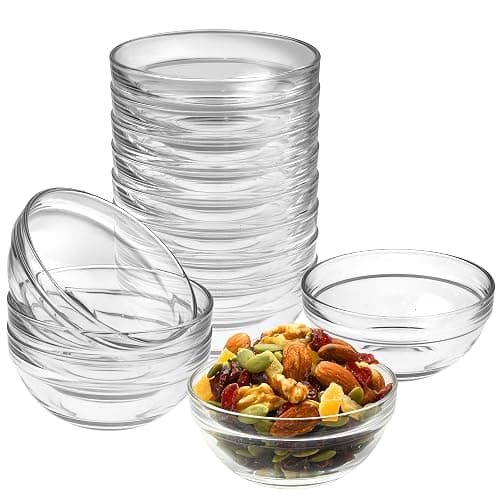 Lartique Mini 3.5 Inch Glass Bowls - Perfect for Prep, Dips, Nuts, or Candy - Set of 12 thumbnail 5