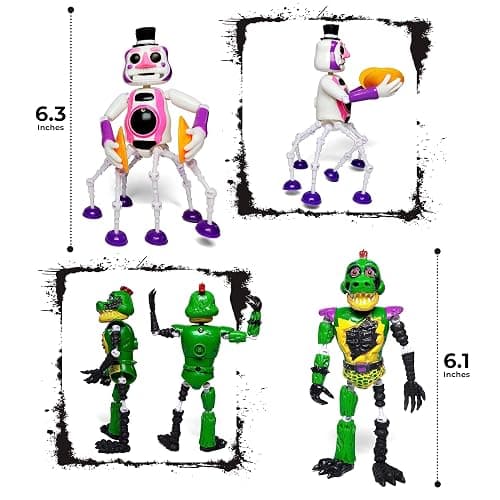 Toysvill 8 pcs Inspired by Game Five Night Toys | Ultimate Custom Night Collection | FNAF Action Figure [Withered Bonnie, Orville, Mangle, Gator, Happy Frog, Roxanne Wolf, Chica, and Music Man] thumbnail 8