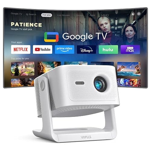 【Official Licensed Google TV】4K Smart Projector with WiFi and Bluetooth, VOPLLS Outdoor Projectors with Dolby/Auto Focus, Portable Movie Phone Wireless Gaming Wifi Proyector for Bedroom/Home/Celling - Image 1