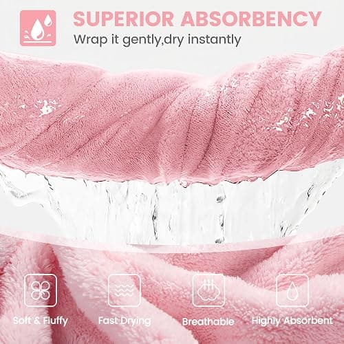 V.&GRIN Girls Hooded Towel Robe, Super Absorbent Quick-Dry Kids Bathrobe for Bath & Pool - Solid Colors Bubble Texture thumbnail 2