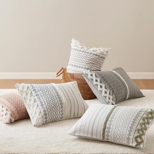 INK+IVY 100% Cotton Duvet Mid Century Modern Design, All Season Comforter Cover Bedding Set, Matching Shams, Full/Queen, Imani Chenille Navy thumbnail 10