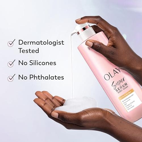 Olay Super Serum Body Wash for Extra Dry Skin, 24hr Long Lasting Rich Hydration, 5+ Ingredient Complex for Bright, Even, Firm, & Luminous Skin, with Collagen Peptide, Vitamin C & Shea Butter, 20 fl oz thumbnail 9