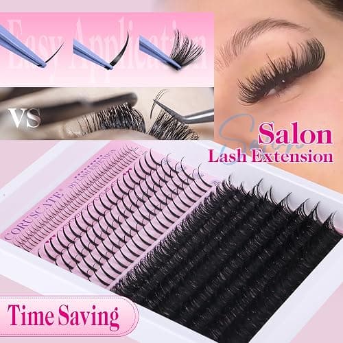 CORUSCATE 100D Lash Clusters with Bottom Lashes Spikes Eyelash Clusters Multi-type Individual Lashes Thick DIY Lash Extension Kit Fairy Cluster Eyelash Extensions 5-20mm Wispy Cluster Lashes Spike thumbnail 2