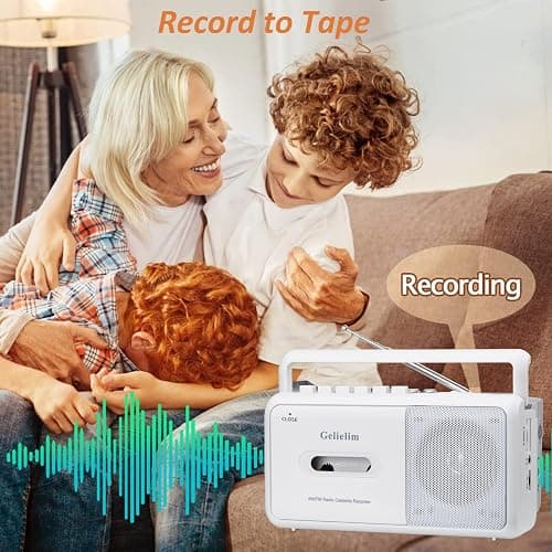 Gelielim Portable Cassette Player, Cassette Tape Player AM/FM Radio,Casette Tape Recorder with Earphone Jack, Cassette Boombox Battery Operated or AC Powered thumbnail 3