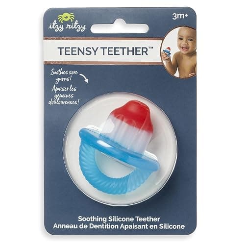 Itzy Ritzy Silicone Teensy Teether – Flexible, Soft & Hollow Baby Teething Toy with Easy-to-Hold Handle – Designed for Ages 3 Months and Up (Hero Pop) thumbnail 5