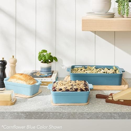 Best Choice Products 3-Piece Ceramic Bakeware Set, Stoneware Baking Dishes, Porcelain Casserole Bakeware Dishes, Serving Dishes - 9x12 Casserole, Loaf Pan, 8x8 Baking Dish - Black Licorice thumbnail 8