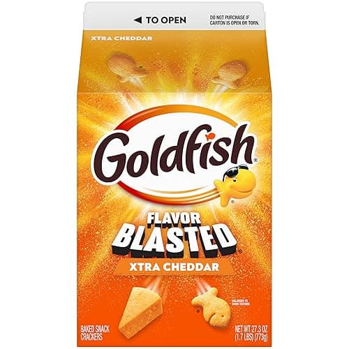 Goldfish Flavor Blasted Xtra Cheddar Cheese Crackers, 27.3 Oz Carton - Image 1