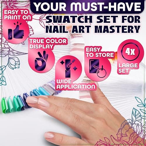 200 Pcs Nail Swatch Sticks - Clear Swatches for Gel Polish - Transparent Acrylic Practice Tips with Metal Rings, Suitable for Displaying Colors, Training Nail Forms for Beginners and Professionals thumbnail 4