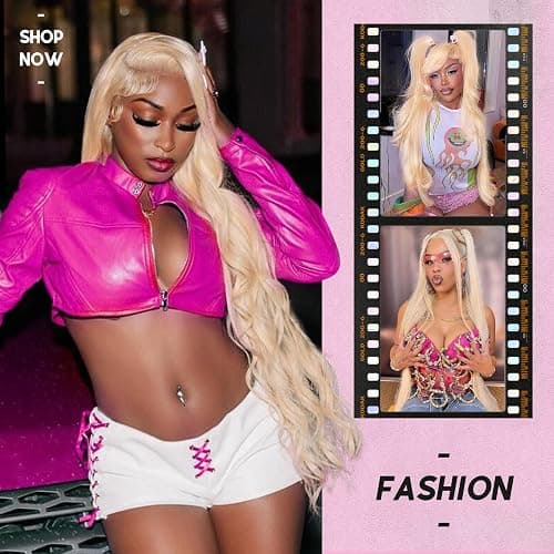 MIGURA 30 Inch 613 13x6 Lace Front Wig Human Hair Blonde Wig Human Hair 200 Density Blonde Body Wave Lace Front Wigs Human Hair Pre Plucked 613 HD Lace Frontal Wig thumbnail 3