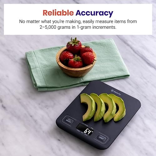 Etekcity Food Kitchen Scale, Digital Mechanical Weighing Scale,Grams and Ounces for Weight Loss, Baking, Cooking, Keto and Meal Prep,Packages, Liquids, Jewelry, LCD Display, Medium, Black thumbnail 2
