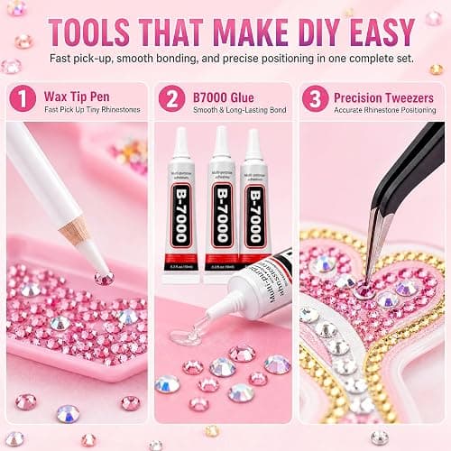 ZGZZGZ 60000 Pcs Resin Jelly Rhinestones Flat Back, 3mm Multicolor Bedazzling Gems Kit with 3Pcs B7000 Glue, Bulk Colorful Rhinestones for Nail Art Tumblers Shoes Book Crafts DIY Decoration thumbnail 3