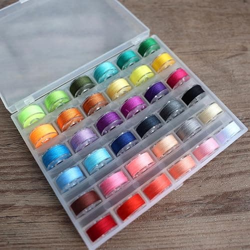 72 PCS Sewing Thread Assortment, 36 Color Thread for Sewing Machine with 36 Same Color Bobbins, Polyester Thread 400 Yards/Spool (72) thumbnail 6