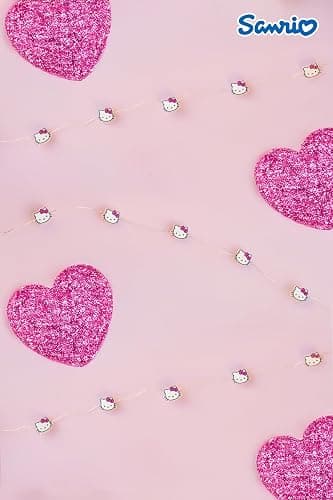 Silver Buffalo Hello Kitty Face with Pink Bow 20ct Decorative String Lights, 7 Feet Long, Battery Powered (Batteries Included), Pink LED, Indoor Use Only thumbnail 7