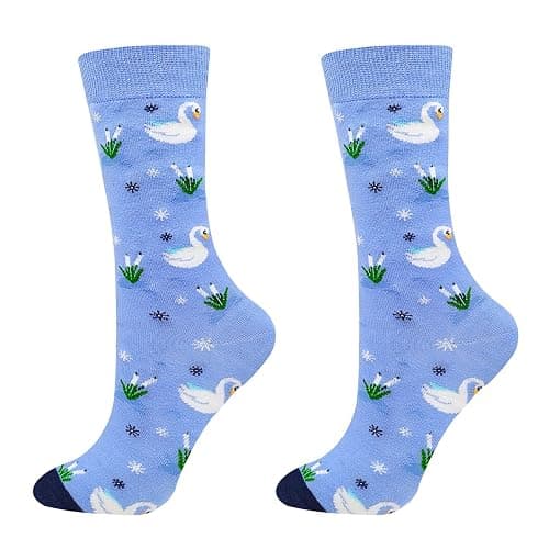 Fun Colorful Socks Patterned Funky Happy Crew Sock Combed Cotton Stockings Packs thumbnail 6
