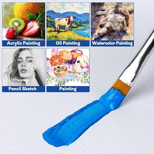 Halobios 32 Packs Professional Stretched Canvas for Painting, Blank Canvas Art with 5 * 7in, 9 * 12in, 11 * 14in, Value Pack for Acrylic, Oil, Acrylic Pouring thumbnail 7