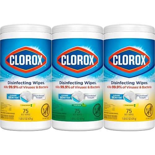 Clorox Disinfecting Wipes Value Pack, Household Essentials, 75 Count, Pack of 3 (Package May Vary) thumbnail 9
